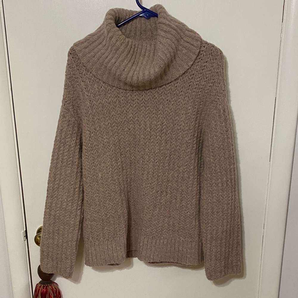 Maeve Taupe Cowl Neck Oversized Sweater